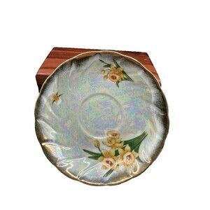 Vintage Norleans Lusterware Opalescent Saucer March Daffodil Tea cup Saucer